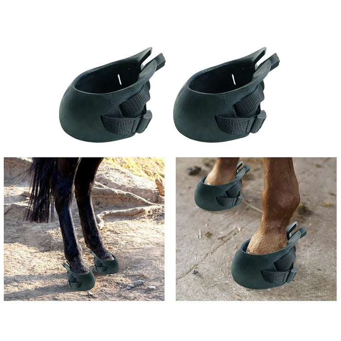 1 Pair Horse Hoof Boots Anti Slip Rubber Protective Shoes for Wound Isolation / Infection Prevention, Size XL - 2