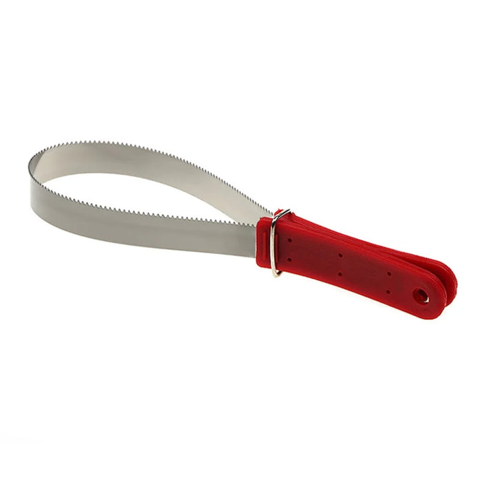 Stainless Steel Horse Sweat Scraper Itching Relief Grooming Shedding Tool with Teeth - Red - 5