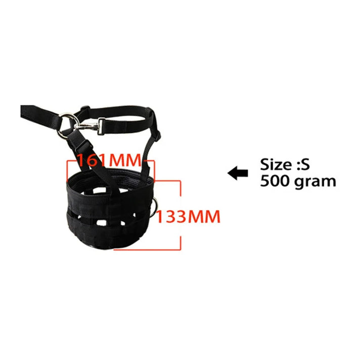 Size S Horse Muzzle Thick Webbing Breathable Equine Grazing Muzzle Padded Anti-Bite Mask - Black - 7