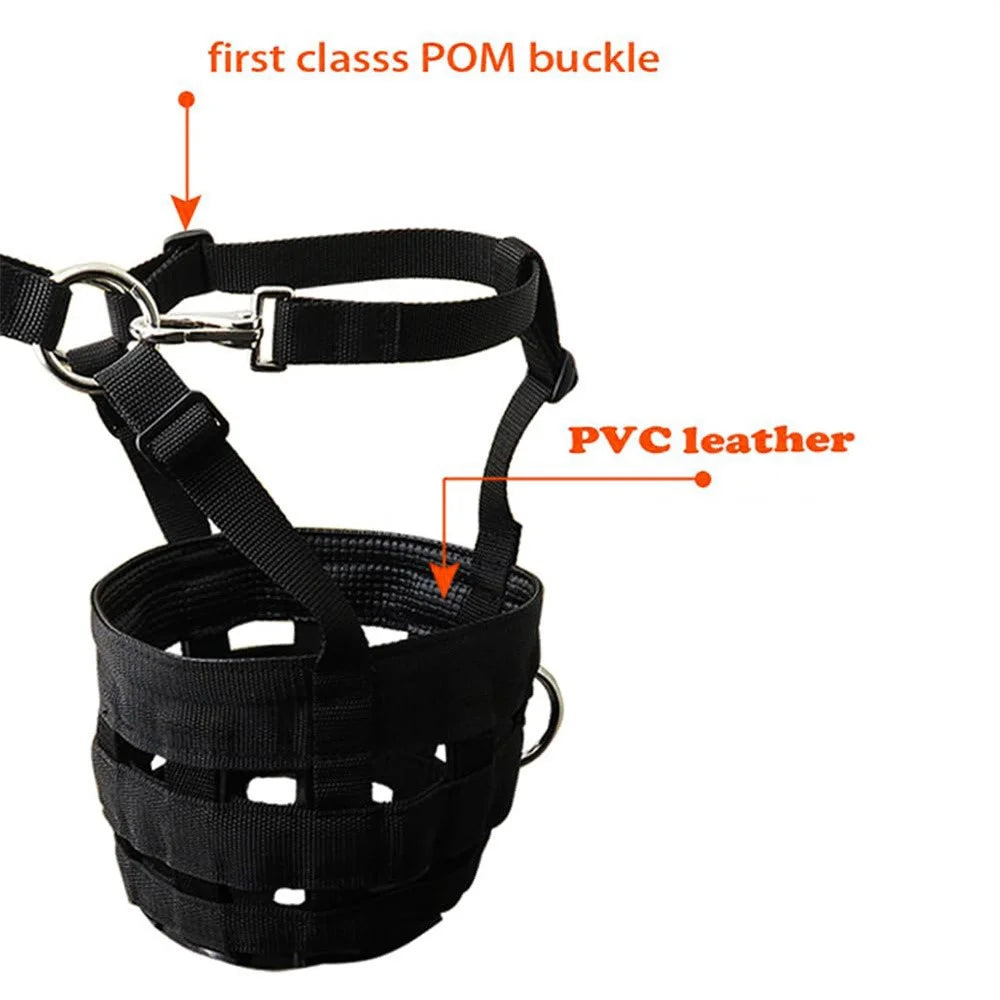 Size M Horse Muzzle Thick Webbing Breathable Equine Grazing Muzzle Padded Anti-Bite Mask - Black - 4