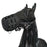 Size L Horse Muzzle Thick Webbing Breathable Equine Grazing Muzzle Padded Anti-Bite Mask - Black - 1