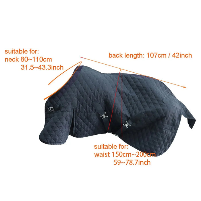 Adjustable Warm Horse Blanket Breathable Comfortable Polyester Quilted Fabric Equestrian Gear - 5