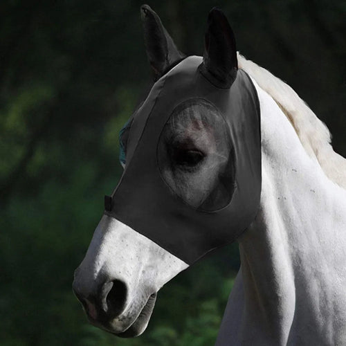 MMZ-001 Horse Fly Mask Comfortable Stretchy Elastic Horse Face Cover Anti-mosquito Eye Protection Horse Face Mask - Black - 1