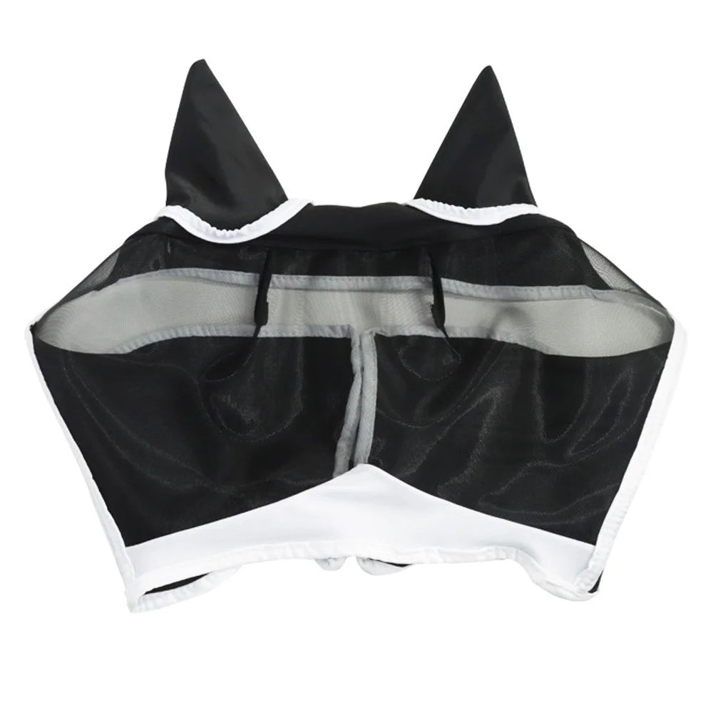 MMZ-001 Horse Fly Mask Comfortable Stretchy Elastic Horse Face Cover Anti-mosquito Eye Protection Horse Face Mask - Black - 2