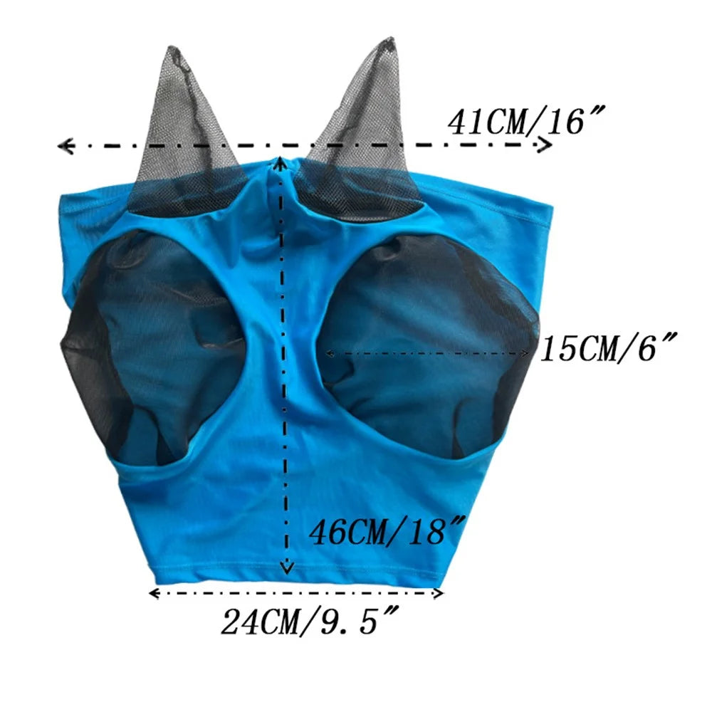 MMZ-001 Horse Fly Mask Comfortable Stretchy Elastic Horse Face Cover Anti-mosquito Eye Protection Horse Face Mask - Black - 5