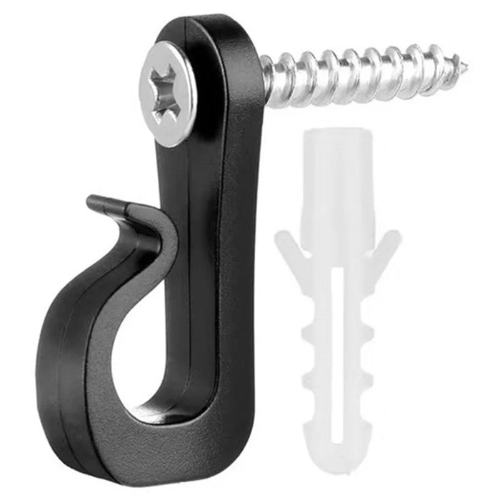 40Pcs Q-Hanger Screw Hooks ABS+Stainless Steel Outdoor Hangers for Hanging String Lights - Black - 2