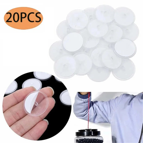 20Pcs 2cm Ceiling Disc Sticky Hanger Plastic Wall Sticky Hook Ornament Lamp Transparent Ceiling Hooks - 1