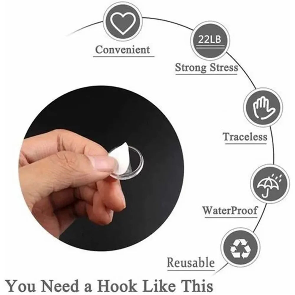 20Pcs 2cm Ceiling Disc Sticky Hanger Plastic Wall Sticky Hook Ornament Lamp Transparent Ceiling Hooks - 2