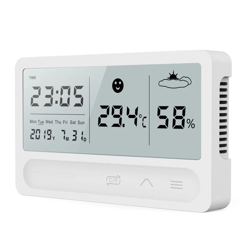 Multifunction LCD Digital Thermometer Hygrometer Alarm Clock Weather Forecast - 1