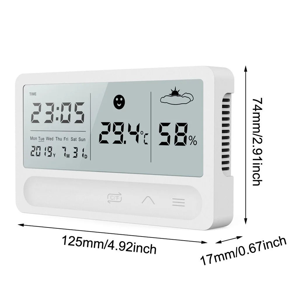 Multifunction LCD Digital Thermometer Hygrometer Alarm Clock Weather Forecast - 5