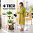 Four-Tier Plant Stand Wood+Metal Living Room Balcony Succulent Flower Pot Holder Display Rack - 5