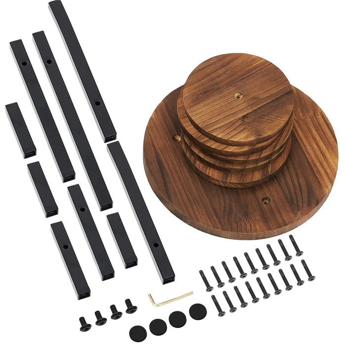 Five-Tier Plant Stand Wood+Metal Living Room Balcony Succulent Flower Pot Holder Display Rack - 2