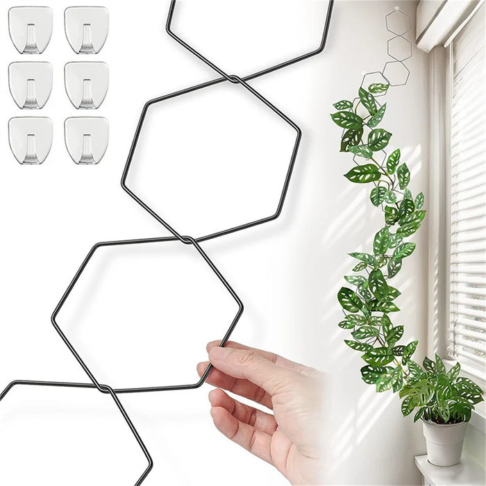18Pcs Plant Support Trellis DIY Climbing Plant Wall Decor Hexagonal Chain Link Grid - 2