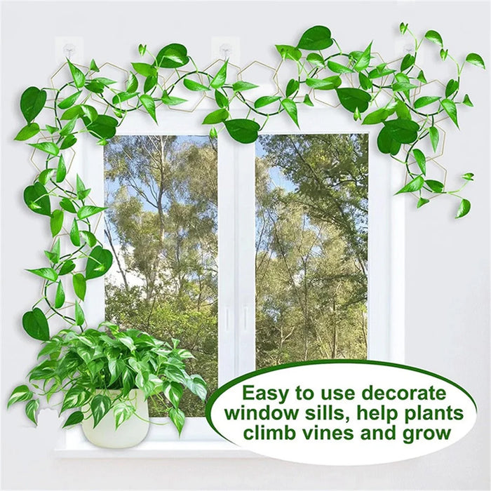 18Pcs Plant Support Trellis DIY Climbing Plant Wall Decor Hexagonal Chain Link Grid - 4