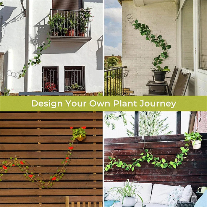 18Pcs Plant Support Trellis DIY Climbing Plant Wall Decor Hexagonal Chain Link Grid - 6