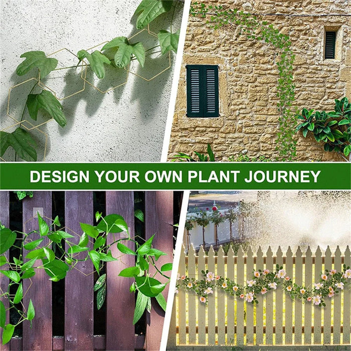 18Pcs Plant Support Trellis DIY Climbing Plant Wall Decor Hexagonal Chain Link Grid - 7