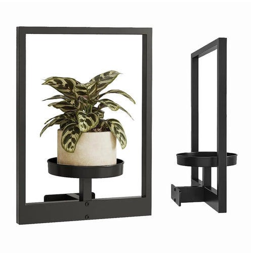 Plant Pot Shelf Indoor Outdoor Wall Mounted Decorative Flower Rack Iron Display Stand - 1