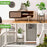 Wooden Plant Stand with Wheels Rolling Flower Pot Holder for Indoor Outdoor Balcony - Reddish Brown - 6