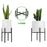 Cross Square Iron Tube Retractable Plant Stand with Round Tray Flower Pot Holder Garden Home Decor - 2