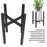 Cross Square Iron Tube Retractable Plant Stand with Round Tray Flower Pot Holder Garden Home Decor - 3