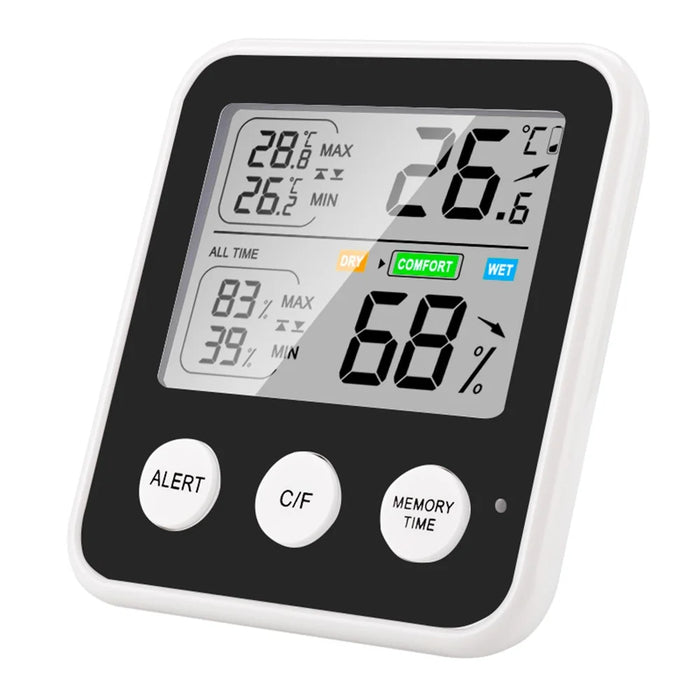 TS-9909 High Precision Digital Display Hygrometer Thermometer Indoor Temperature and Humidity Meter - Black - 1