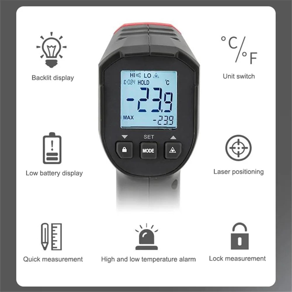 UNI-T UT306S Digital Thermometer Non-contact Industrial Infrared Laser Temperature Meter - 3