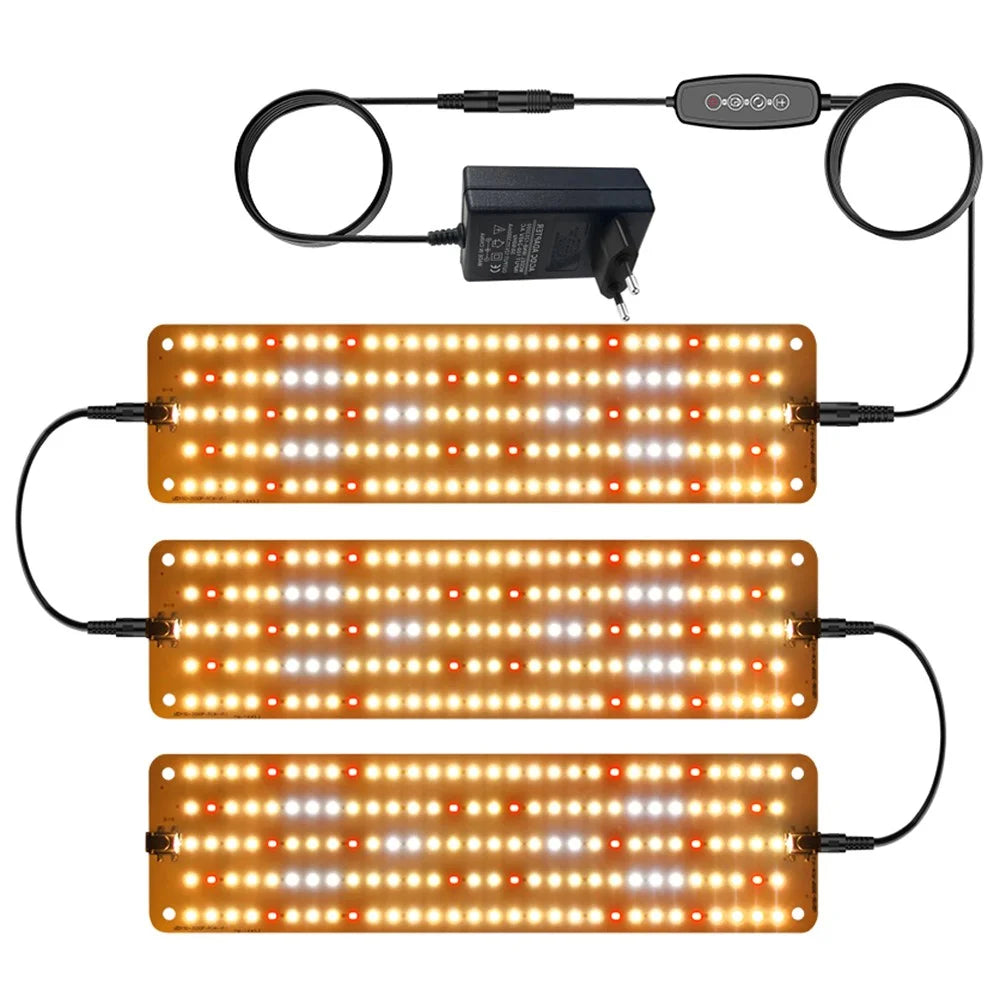 12V 3-Panel Plant Growing Light Plant Shelf Seedling Growth Fill Light, EU Plug - Warm Light - 1