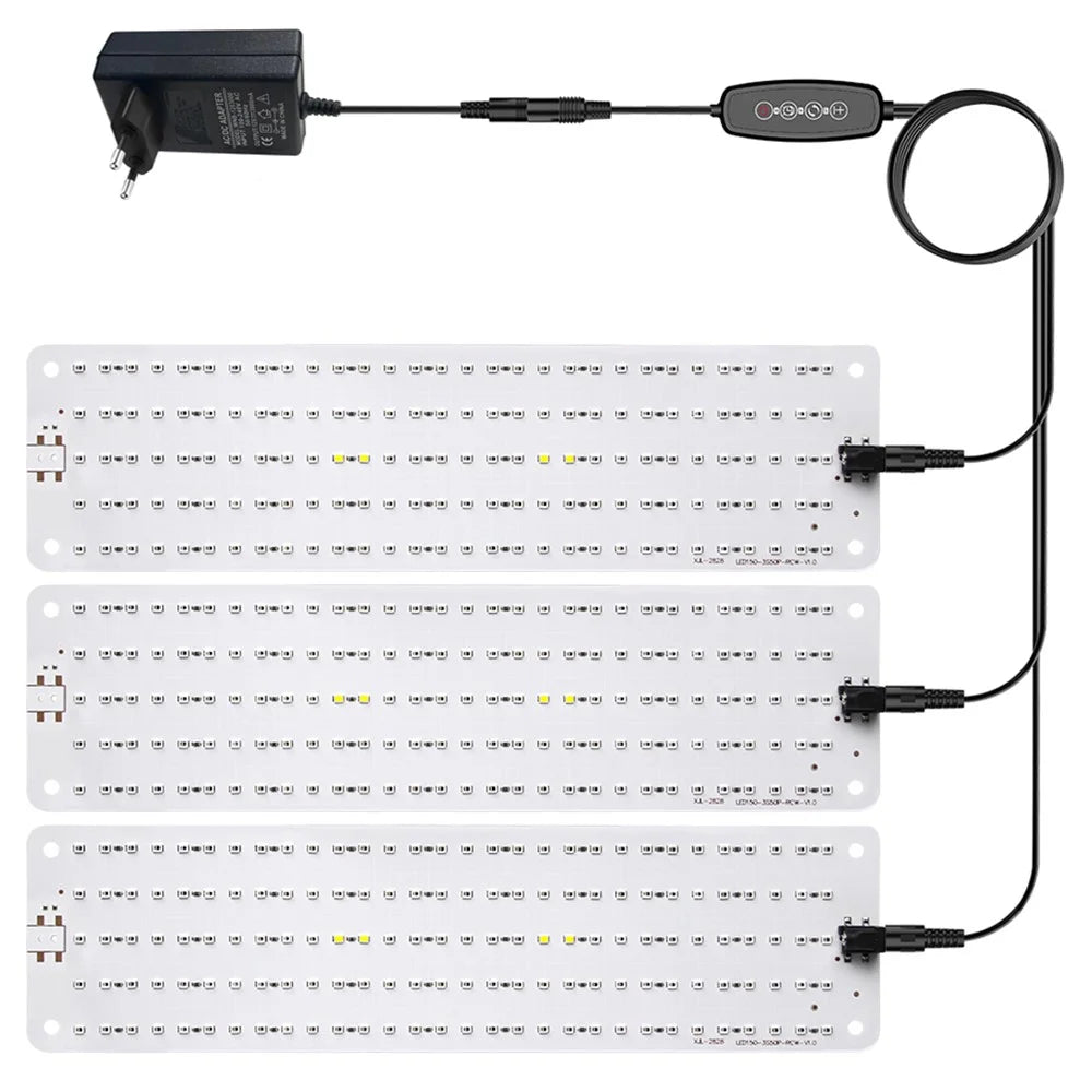 12V 3-Panel Plant Growing Light Plant Shelf Seedling Growth Fill Light, EU Plug - Warm Light - 2