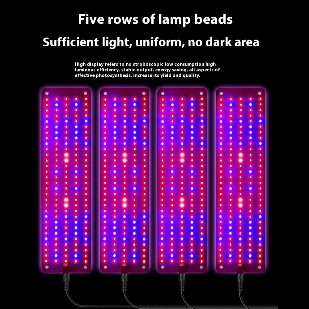 12V 4-Panel Plant Seedling Growth Light 6 Brightness Plant Shelf Fill Light, EU Plug - Red+Blue Light - 3