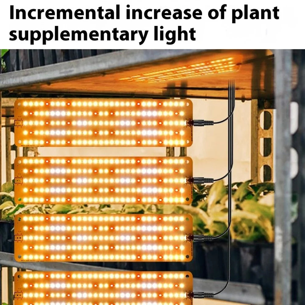 12V 4-Panel Plant Seedling Growth Light 6 Brightness Plant Shelf Fill Light, EU Plug - Red+Blue Light - 6