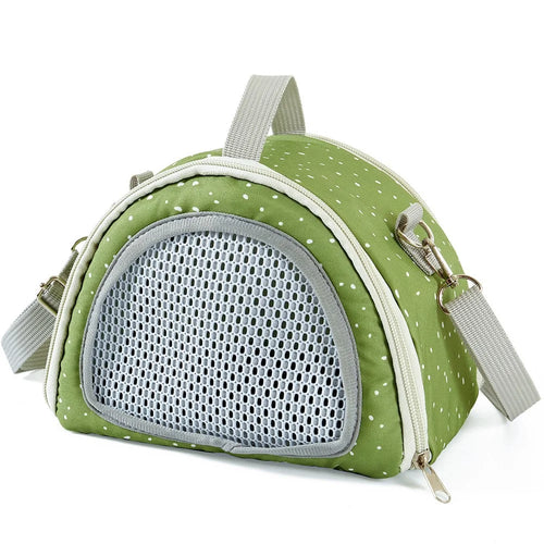 QS-117 Hamster Squirrel Carrier Bag Polyester Outdoor Lizard Small Pet Gift Crossbody Bag - Olive Green - 1