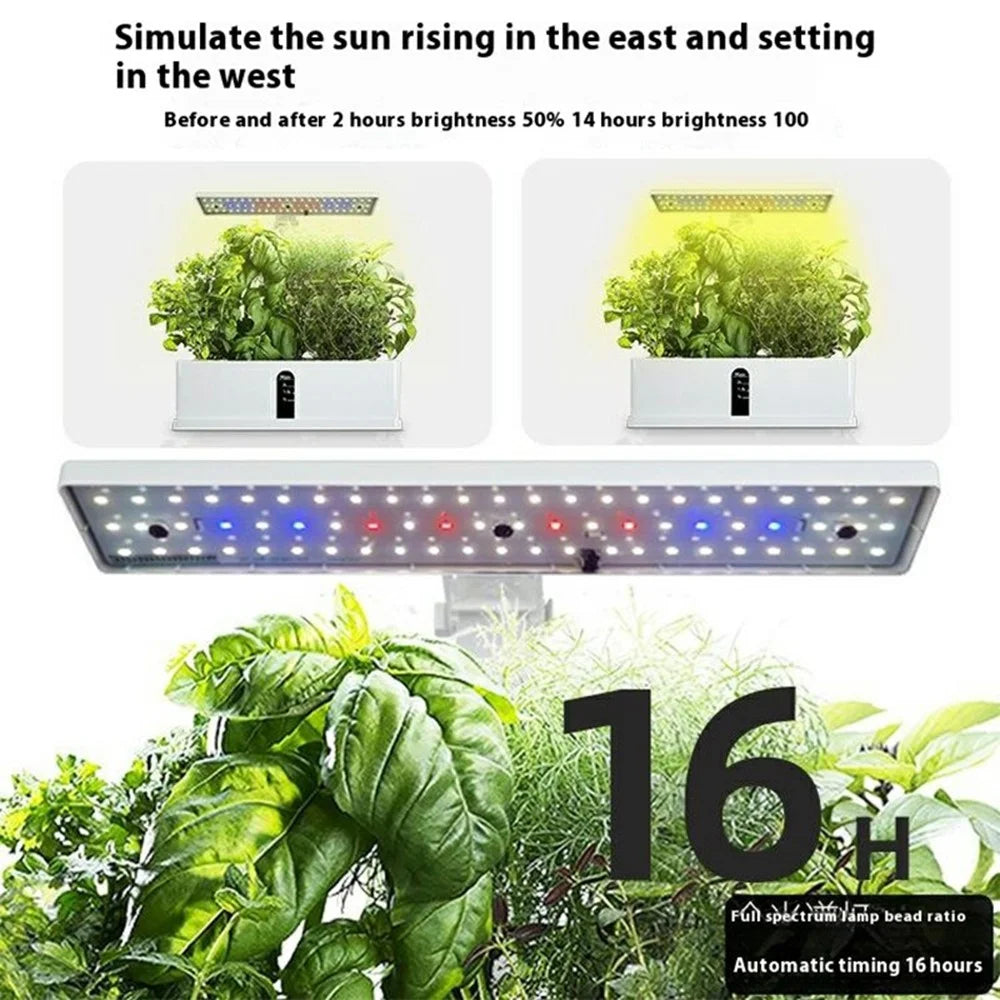 Halo-03 9-Hole Smart Hydroponics Plant Growing System Indoor Vegetable Flower Pot with LED Grow Light - White / EU Plug - 2