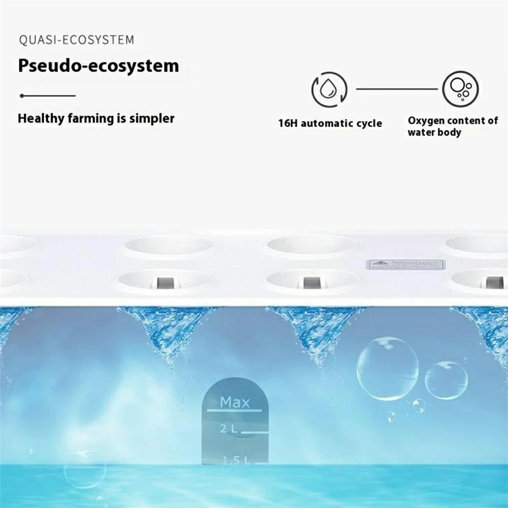 Halo-01 Bamboo + ABS 10 Holes Smart Hydroponic Indoor Plant Vegetables Growing Light Planter - EU Plug - 5