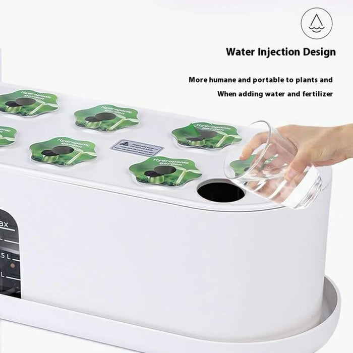Halo-01 ABS Aluminum Alloy 10 Holes Smart Hydroponic Indoor Plant Vegetables Growing Light Planter - White / EU Plug - 3