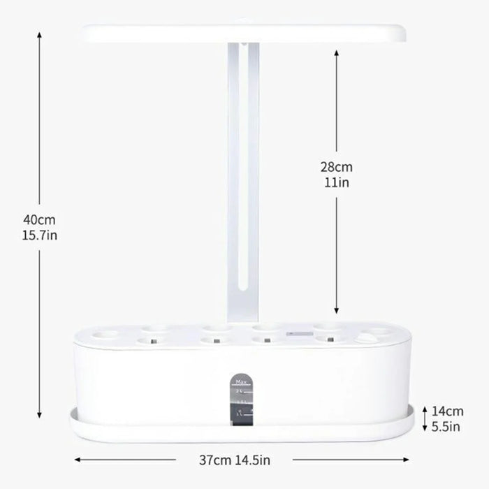 Halo-01 ABS Aluminum Alloy 10 Holes Smart Hydroponic Indoor Plant Vegetables Growing Light Planter - White / EU Plug - 5