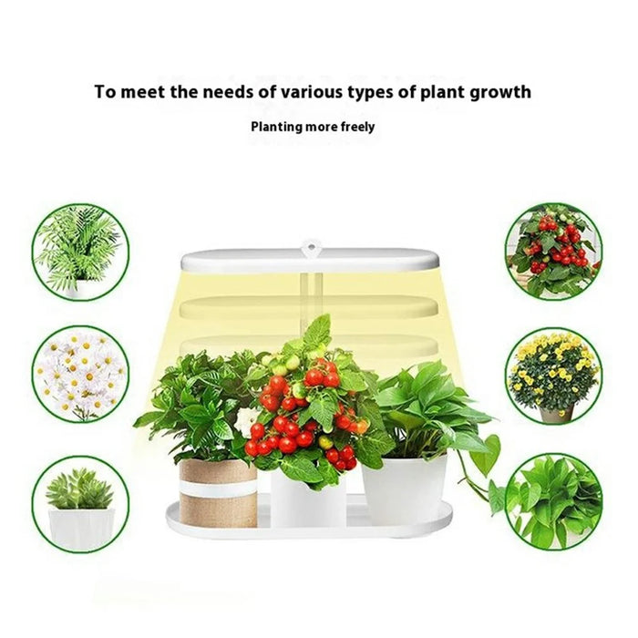 Halo-01 Aluminum Alloy ABS Desktop Plant Light Succulents Timing Full Spectrum Grow Lamp - EU Plug - 3