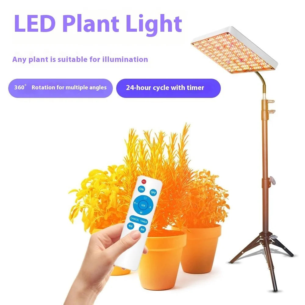 Full Spectrum LED Plant Grow Light with Floor Tripod Veg Bloom Mode Stepless Dimming Growing Lamp, Style F - US Plug - 4