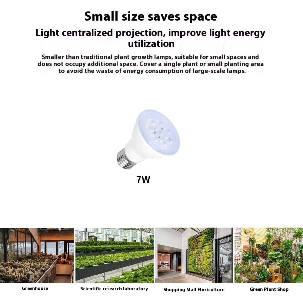 8-LED 7W High Efficiency E27 Base PAR LED Grow Light for Plants Indoor Growth Lamp - Warm Light - 4