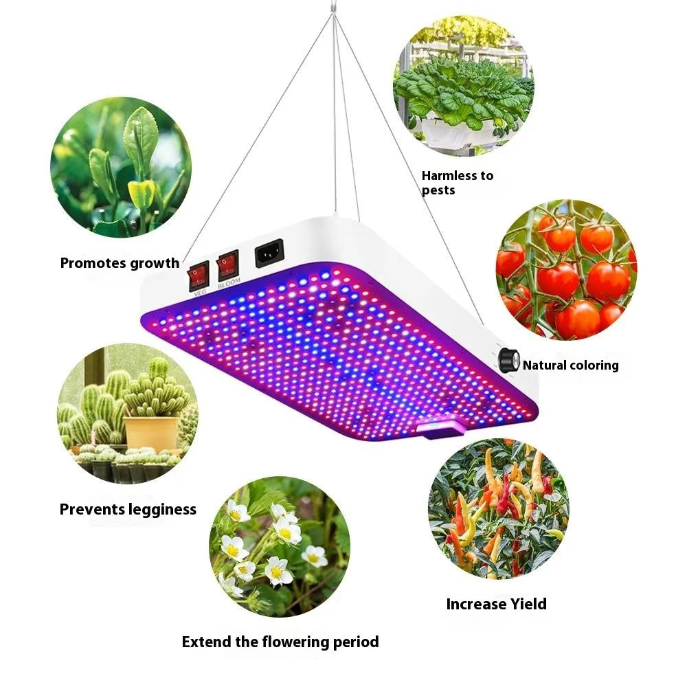 Adjustable Modes Dimmable Full Spectrum Plant Grow Light 556 LEDs Indoor Plants Growth Lamp, Large Size - EU Plug - 3