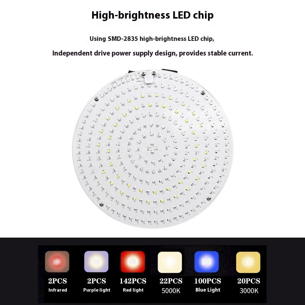 Style G VEG and Bloom Segmented Full Spectrum Round Shape Plant Grow Light Hanging Wire Growing Lamp for Indoor Plants - US Plug - 2