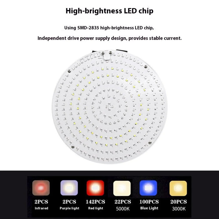 Style G VEG and Bloom Full Brightness Growing Lamp with Tripod Round Shape Full Spectrum Plant Grow Light - US Plug - 2