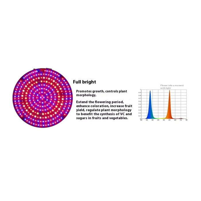 Style G VEG and Bloom Full Brightness Growing Lamp with Tripod Round Shape Full Spectrum Plant Grow Light - US Plug - 3