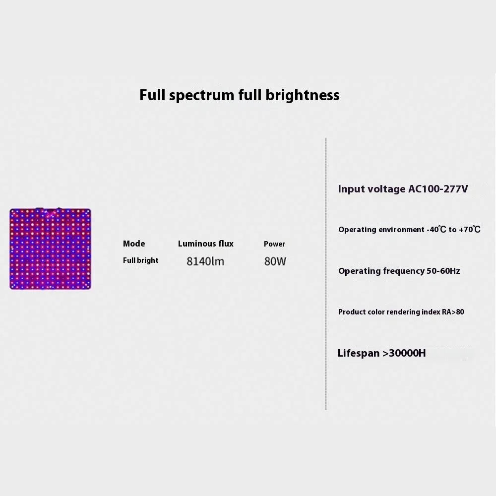 Style G Hanging Wire VEG and Bloom Full Brightness Growing Lamp Square Shape Full Spectrum Plant Grow Light, EU Plug - 7