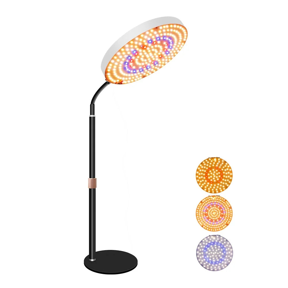 Style G Round Shape Sunlight Simulation Plant Grow Light VEG and BLOOM Segmented Desktop LED Growing Lamp, EU Plug - 1