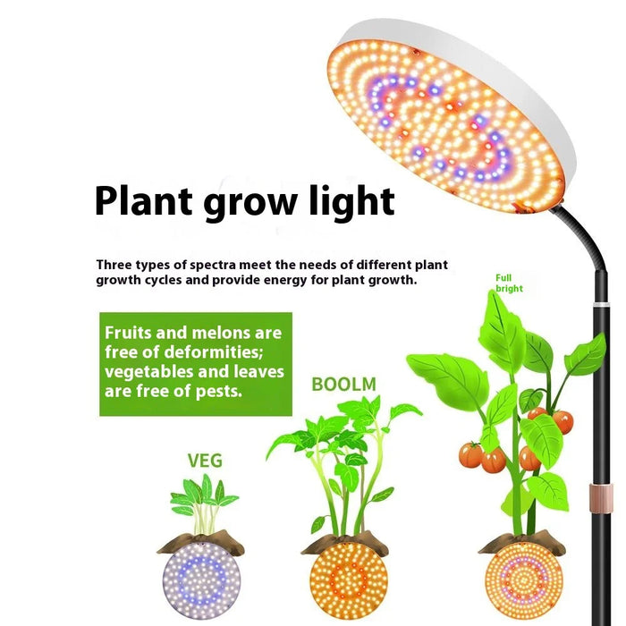 Style G Round Shape Sunlight Simulation Plant Grow Light VEG and BLOOM Segmented Desktop LED Growing Lamp, EU Plug - 3