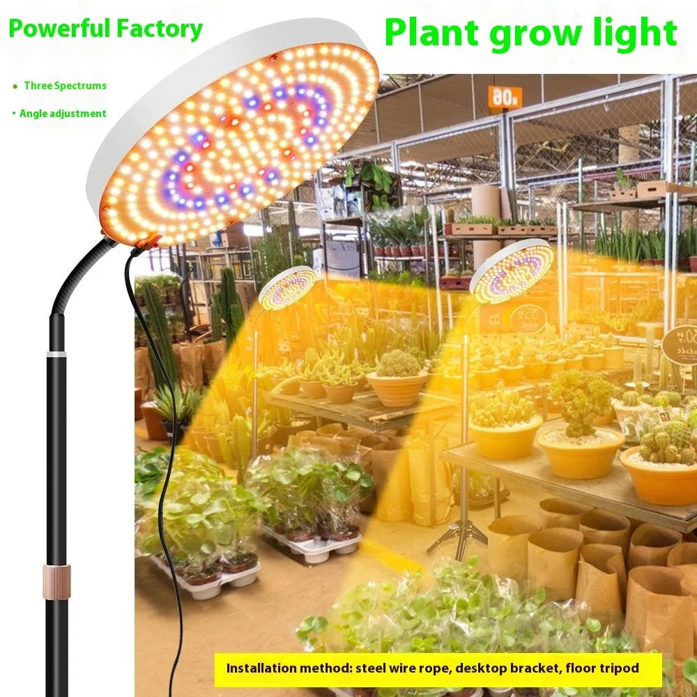 Style G Round Shape Sunlight Simulation Plant Grow Light with Tripod VEG and BLOOM Segmented LED Growing Lamp, EU Plug - 6