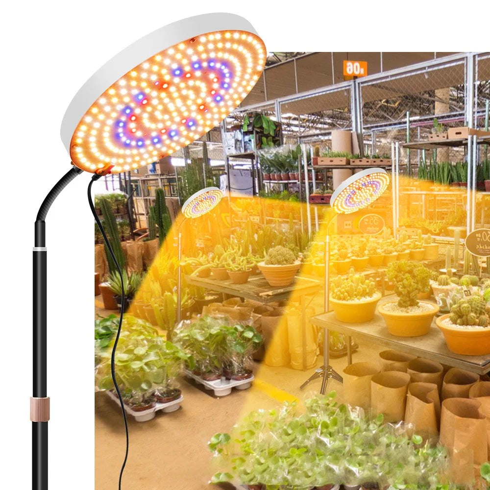 Style G Round Shape Sunlight Simulation Plant Grow Light with Tripod VEG and BLOOM Full Brightness LED Growing Lamp, EU Plug - 2