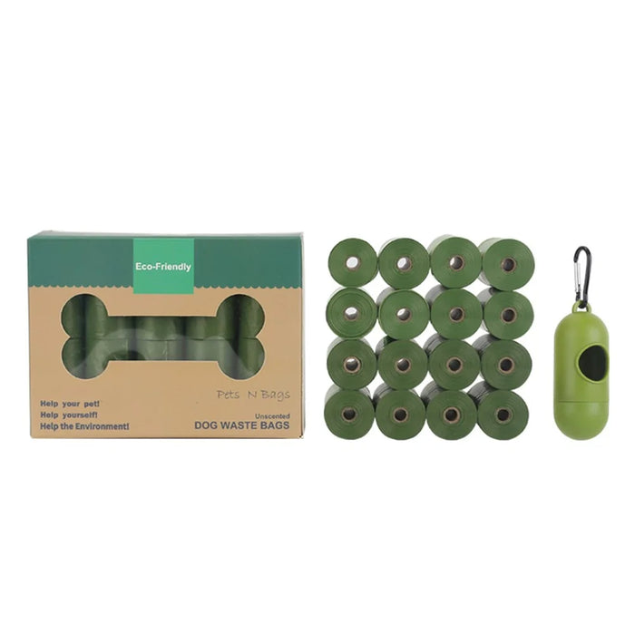 16 Rolls Biodegradable Compostable Pet Poop Waste Bag Leak-Proof Dog Poop Bag with Dispenser - 1