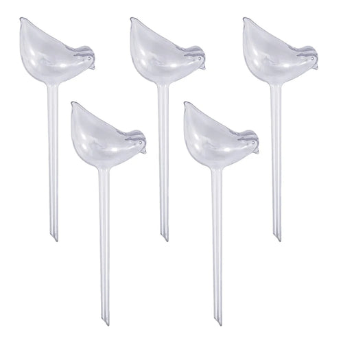 5Pcs 90ml Bird Shape Plant Waterer Automatic Watering Device PVC Drip Irrigation System, Size L - Transparent - 1