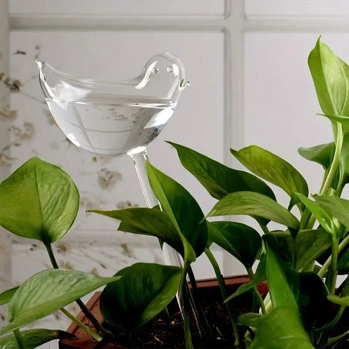 5Pcs 90ml Bird Shape Plant Waterer Automatic Watering Device PVC Drip Irrigation System, Size L - Transparent - 5